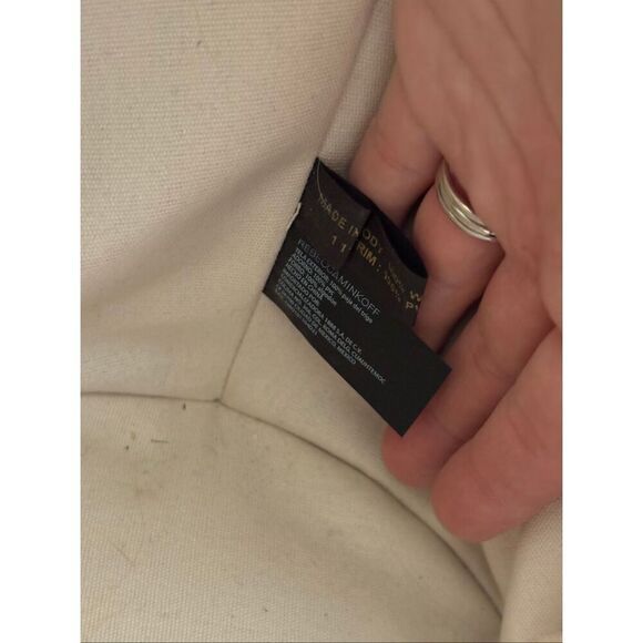 Rebecca Minkoff Woven Straw Tote Shoulder Bag Tan Blue Teal - Picture 15 of 15